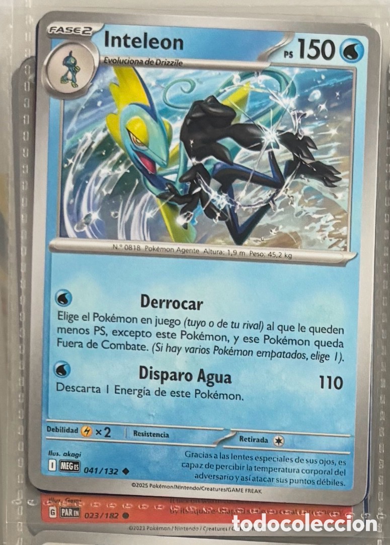 Coleccionismo Cromos antiguos: INTELEON 041/132 Carta Pokemon TCG PACK INICIALES