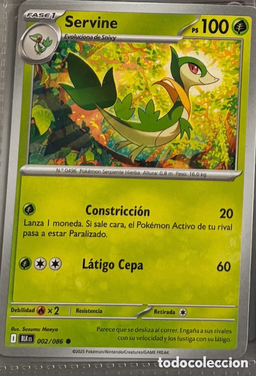 Coleccionismo Cromos antiguos: SERVINE 002/086 Carta Pokemon TCG PACK INICIALES