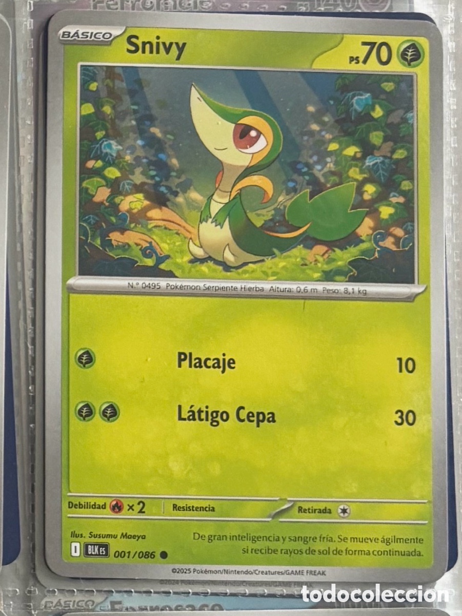 Coleccionismo Cromos antiguos: SNIVY 001/086 Carta Pokemon TCG PACK INICIALES