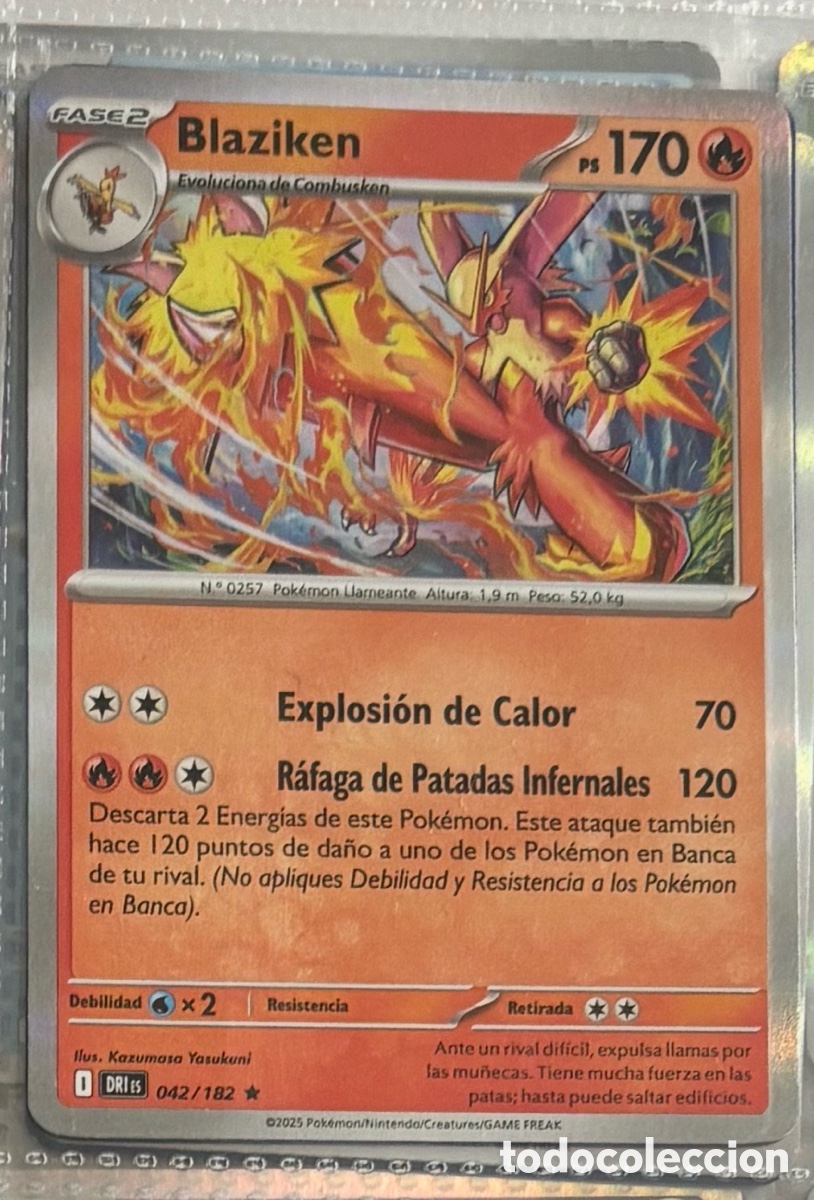 Coleccionismo Cromos antiguos: BLAZIKEN 042/182 Carta Pokemon TCG PACK INICIALES