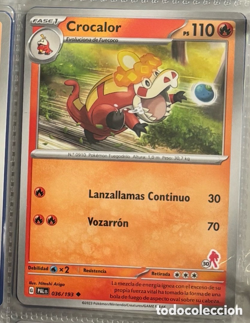 Coleccionismo Cromos antiguos: CROCALOR 036/193 Carta Pokemon TCG PACK INICIALES