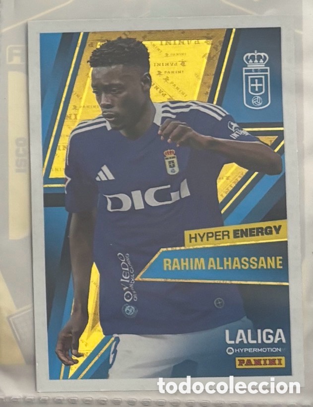Coleccionismo Cromos antiguos: RAHIM ALHASSANE HYPER ENERGY OVIEDO PANINI LaLiga Hypermotion 2024-25 2&ordf; divisi&oacute;n carta sticker