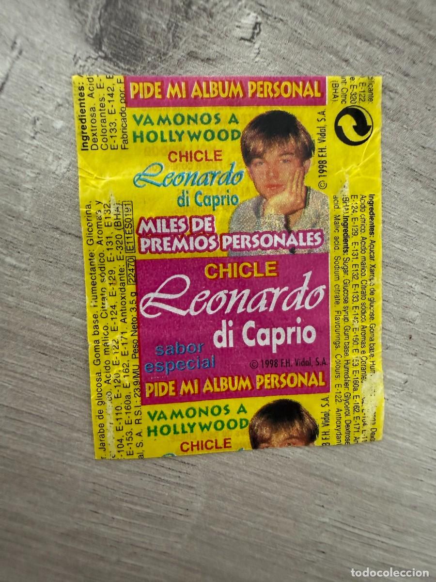Coleccionismo Cromos antiguos: Envoltorio chicle Leonardo Di Caprio - Espa&ntilde;a