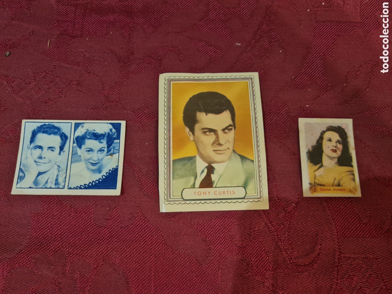 Coleccionismo Cromos antiguos: Tres cromos de actores cine,sin pegar