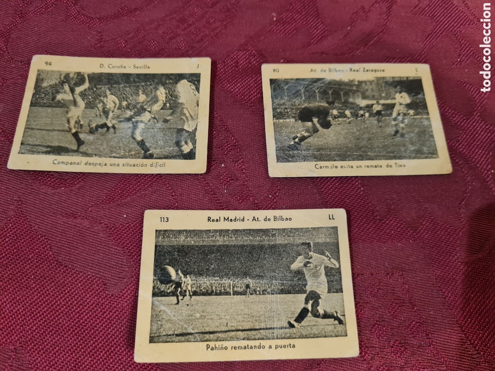 Coleccionismo Cromos antiguos: Tres antiguos cromos de f&uacute;tbol