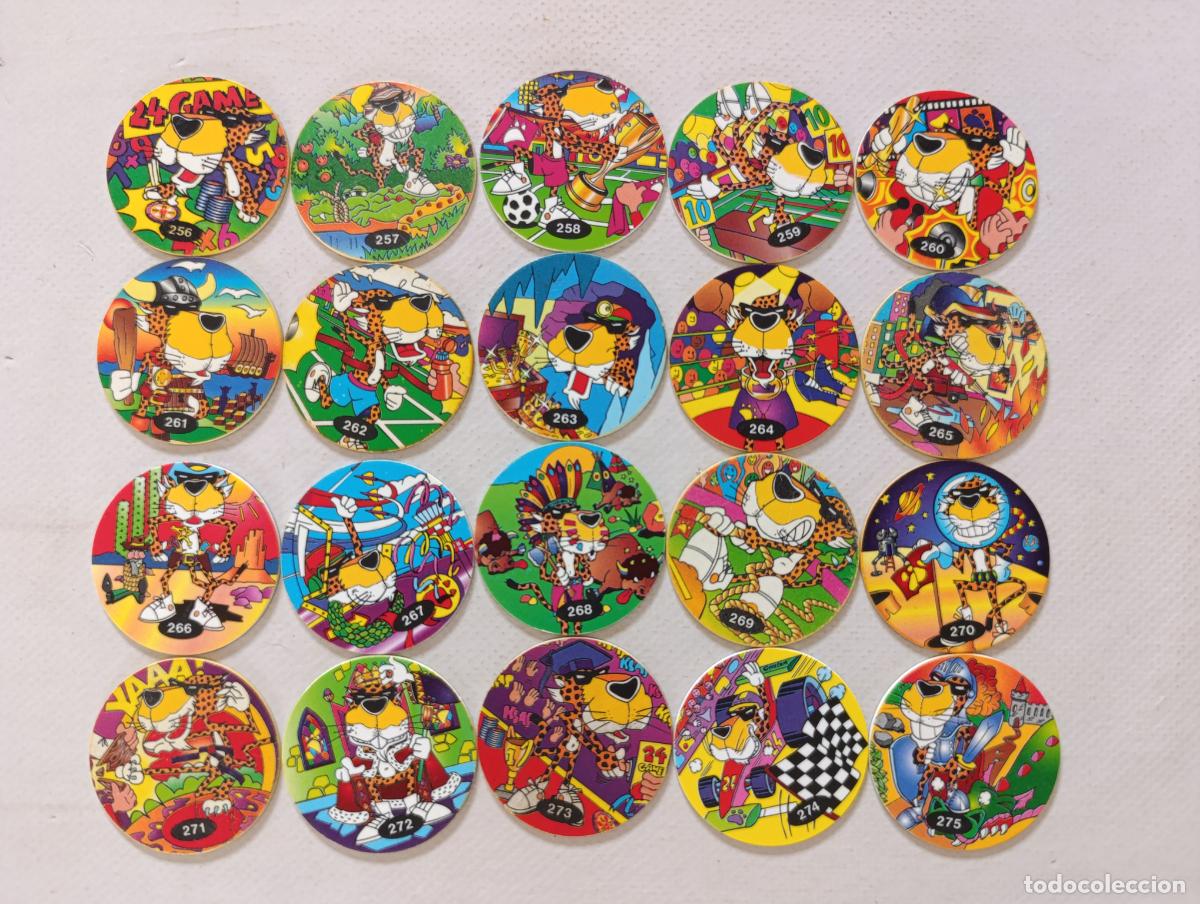 Coleccionismo Cromos antiguos: LOTE 20 TAZOS CHEETOS 24 GAME FLIPPO - SERIE COMPLETA - N&ordm; 256 A 275 - SMITHS - CHESTER (DF#)