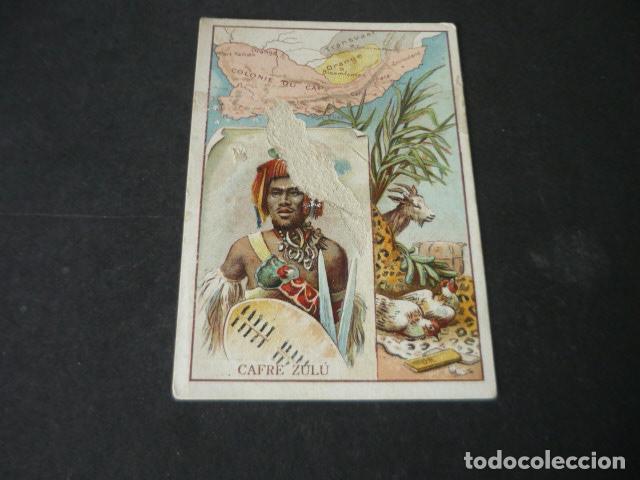 Colecionismo Cromos antigos: CAFRE ZUL&Uacute; CROMO CON PUBLICIDAD CHOCOLATES VIRGEN DE LA ENCINA PONFERRADA LEON