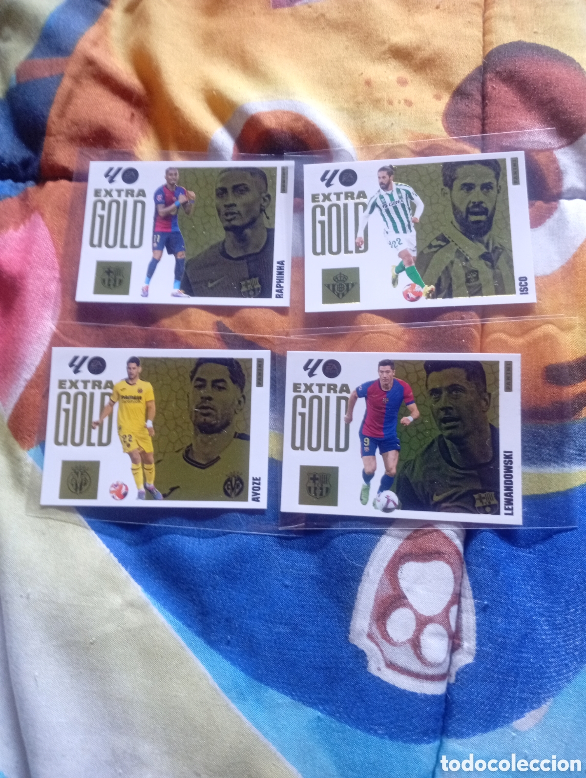 Coleccionismo Cromos antiguos: 4 cartas Extra Gold 2025-2026