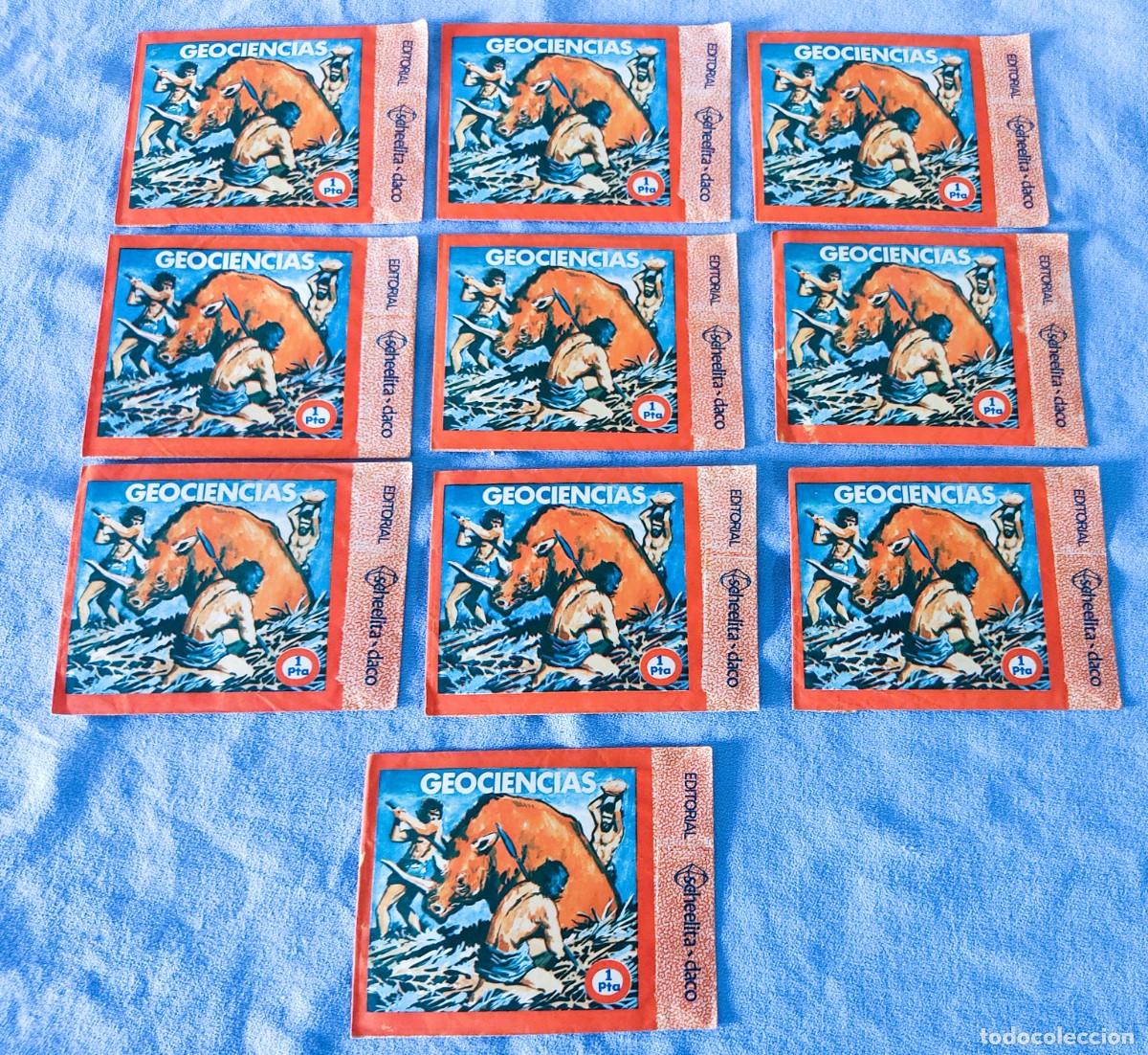 Coleccionismo Cromos antiguos: 10 SOBRES DE CROMOS SIN ABRIR GEOCIENCIAS DE EDITORIAL SHEELITA - DACO A&Ntilde;O 1971