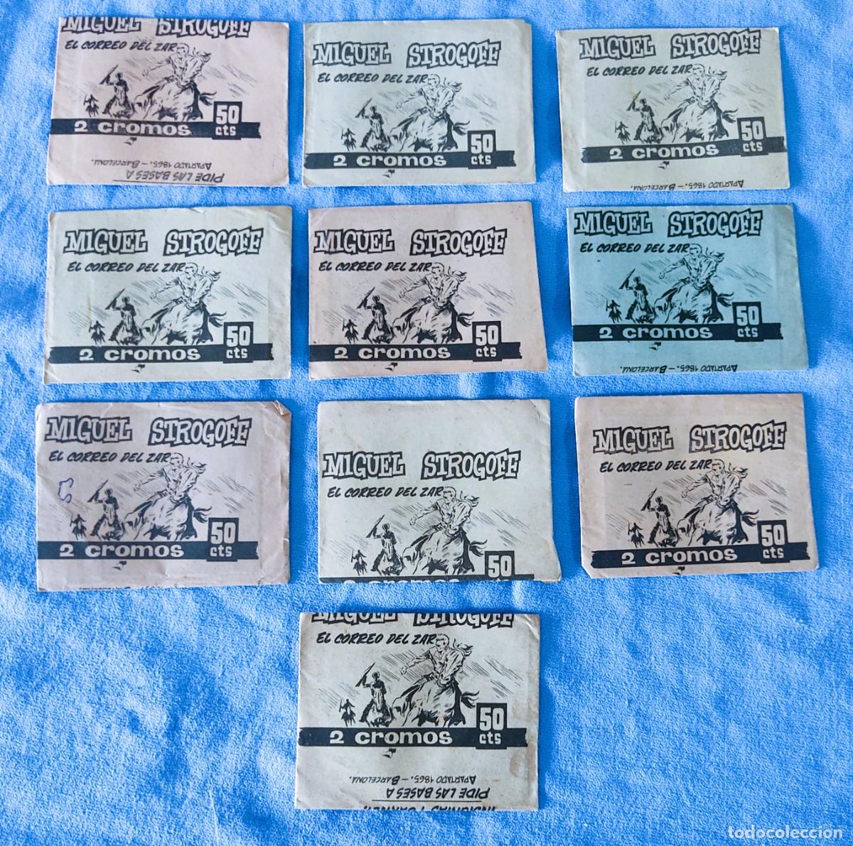 Coleccionismo Cromos antiguos: 10 SOBRES DE CROMOS SIN ABRIR MIGUEL STROGOFF EL CORREO DEL ZAR DE EDITORIAL FERMA