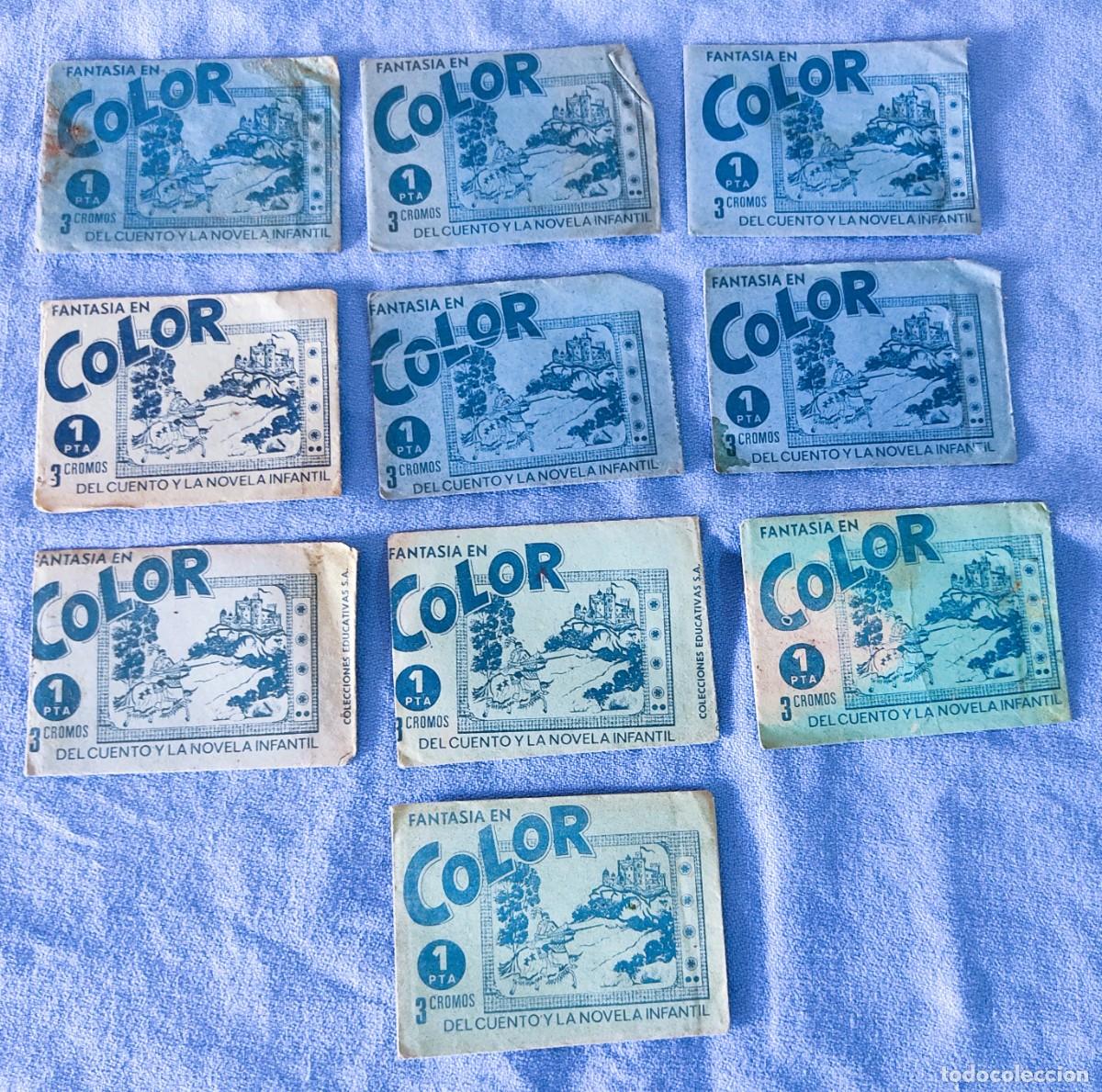 Coleccionismo Cromos antiguos: 10 SOBRES DE CROMOS SIN ABRIR DE FANTASIA EN COLOR DE COLECCIONES EDUCATIVAS
