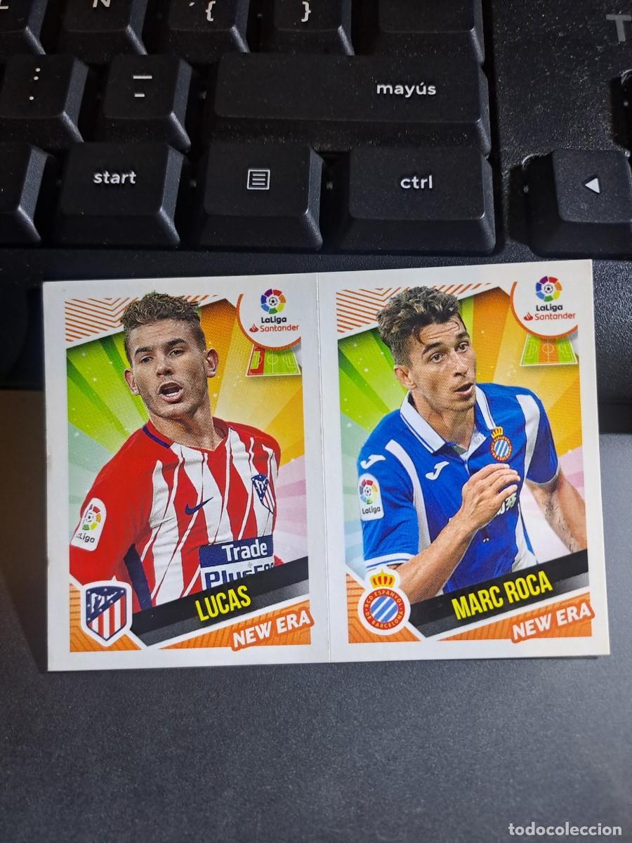 Coleccionismo Cromos antiguos: CROMO NEW ERA 9 LUCAS ATLETICO MADRID MARC ROCA ESPANYOL LIGA 2018 2019 18 19 ESTE PANINI NUNCA PEGA