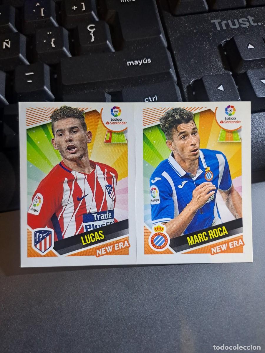 Coleccionismo Cromos antiguos: CROMO NEW ERA 9 LUCAS ATLETICO MADRID MARC ROCA ESPANYOL LIGA 2018 2019 18 19 ESTE PANINI NUNCA PEGA