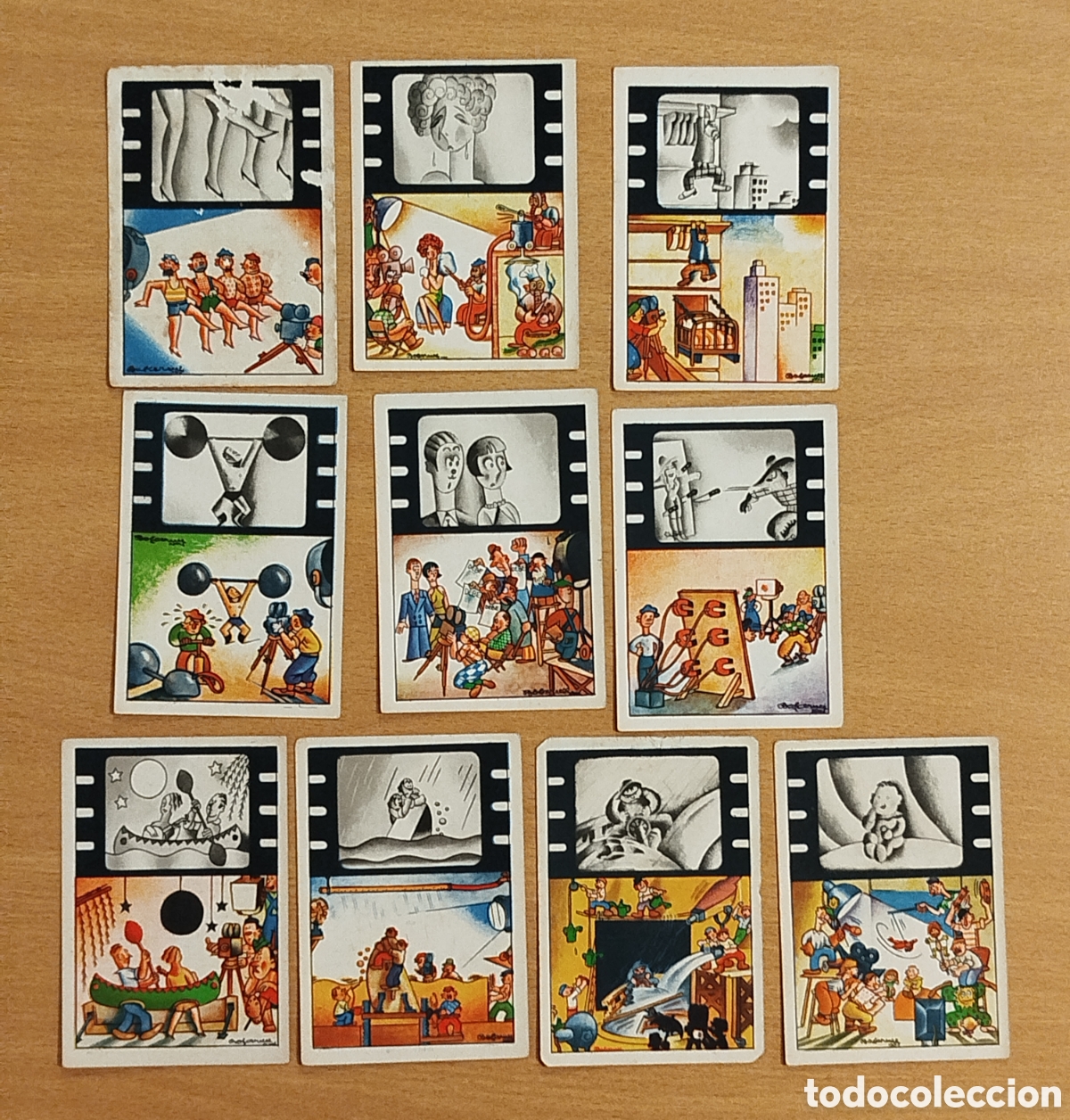 Coleccionismo Cromos antiguos: PUBLICIDAD CATRE BA&Ntilde;O COLECCI&Oacute;N COMPLETA CROMOS LOS TRUCOS CINEMATOGR&Aacute;FICOS ILUSTRADOR BOFARULL