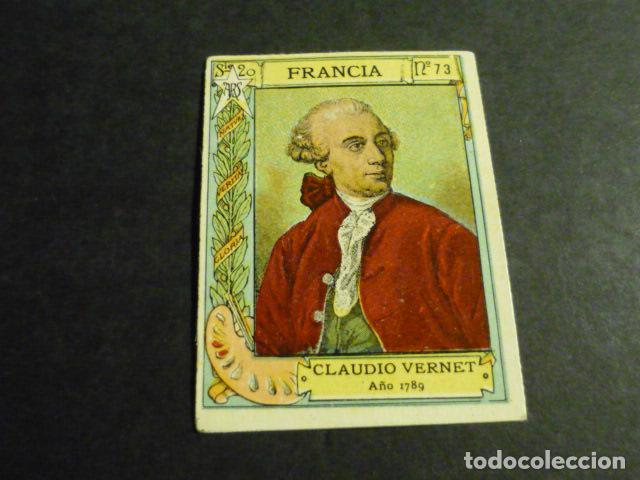 Coleccionismo Cromos antiguos: CLAUDIO VERNET PINTOR ANTIGUO CROMO COLECCION CAJA DE CERILLAS