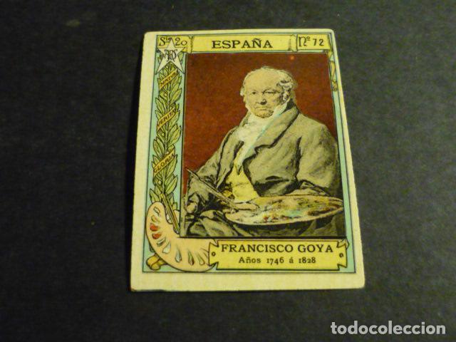 Coleccionismo Cromos antiguos: GOYA PINTOR ANTIGUO CROMO COLECCION CAJA DE CERILLAS