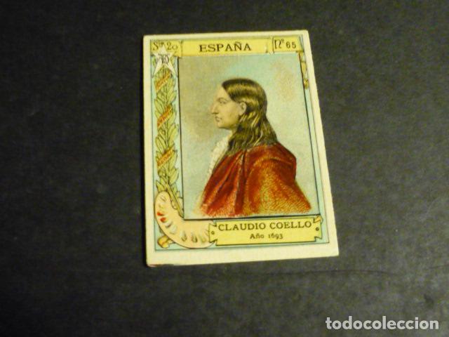 Coleccionismo Cromos antiguos: CLAUDIO COELLO PINTOR ANTIGUO CROMO COLECCION CAJA DE CERILLAS
