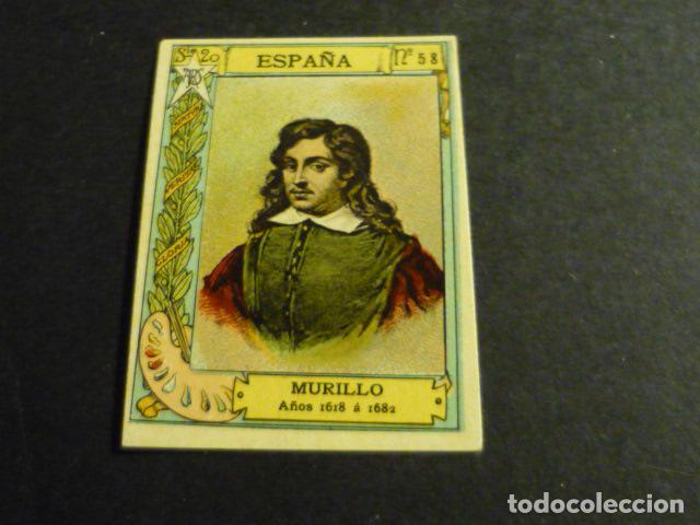 Coleccionismo Cromos antiguos: MURILLO PINTOR ANTIGUO CROMO COLECCION CAJA DE CERILLAS