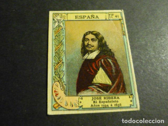 Colecionismo Cromos antigos: JOSE DE RIBERA PINTOR ANTIGUO CROMO COLECCION CAJA DE CERILLAS