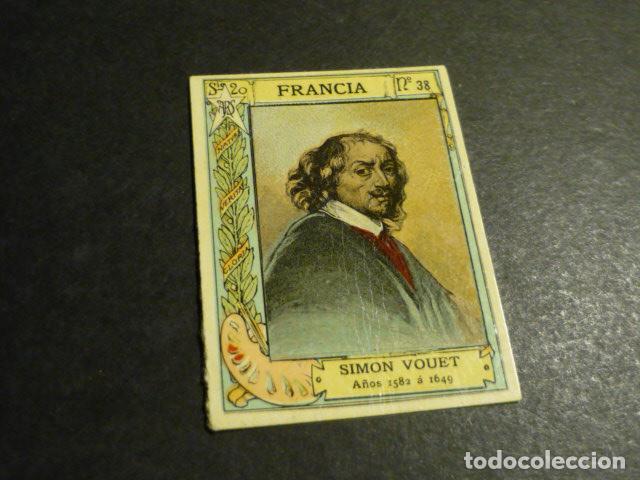 Colecionismo Cromos antigos: SIMON VOUET PINTOR ANTIGUO CROMO COLECCION CAJA DE CERILLAS