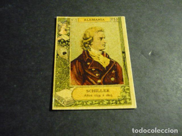Coleccionismo Cromos antiguos: SCHILLER ESCRITOR ANTIGUO CROMO COLECCION CAJA DE CERILLAS