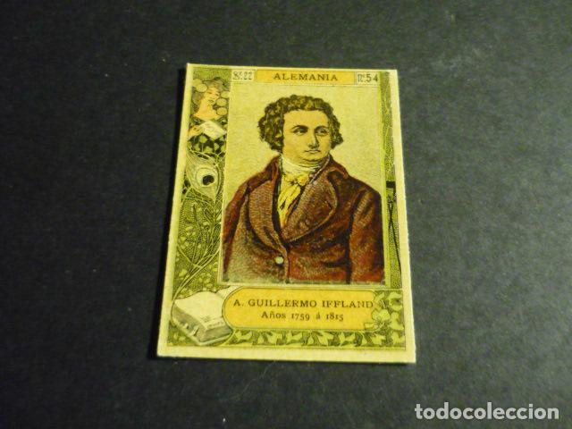Colecionismo Cromos antigos: IFFLAND ESCRITOR ANTIGUO CROMO COLECCION CAJA DE CERILLAS