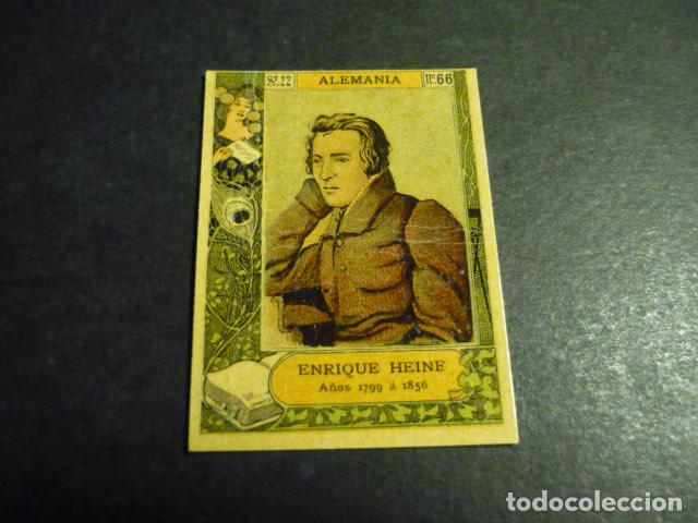Coleccionismo Cromos antiguos: HEINE ESCRITOR ANTIGUO CROMO COLECCION CAJA DE CERILLAS