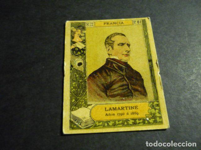 Sammeln alte Sammelbilder: LAMARTINE ESCRITOR ANTIGUO CROMO COLECCION CAJA DE CERILLAS