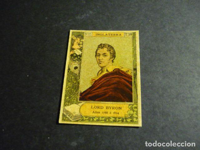 Collezionismo Figurine antiche: LORD BYRON ESCRITOR ANTIGUO CROMO COLECCION CAJA DE CERILLAS