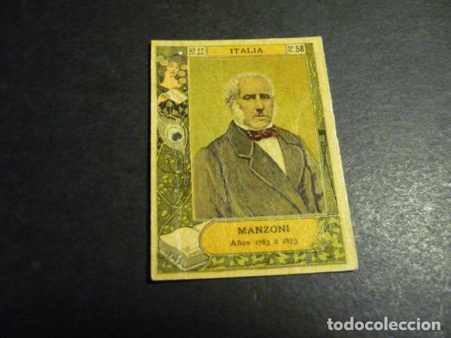 Collezionismo Figurine antiche: MANZONI ESCRITOR ANTIGUO CROMO COLECCION CAJA DE CERILLAS
