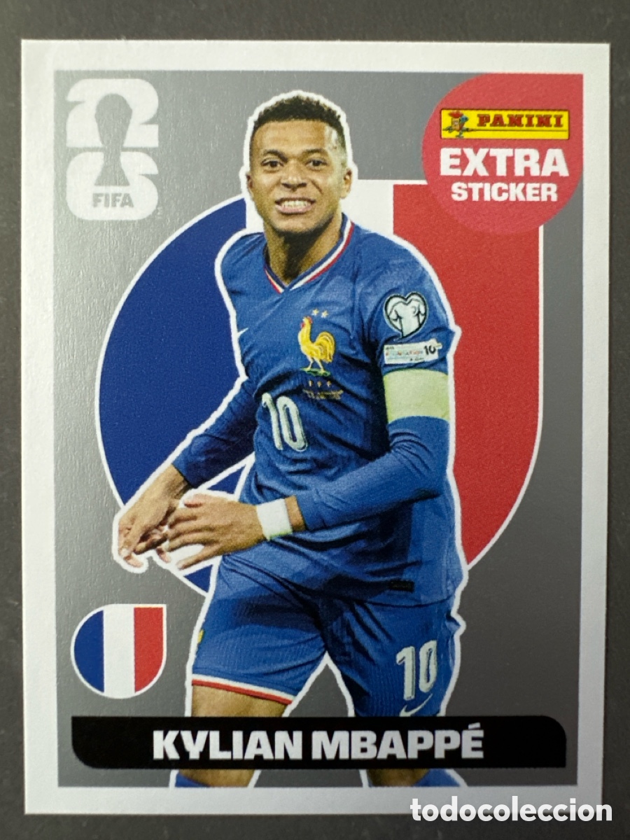 Coleccionismo Cromos antiguos: FIFA WORLD CUP 2026 EXTRA STICKER PLATA MBAPPE FRANCIA PANINI