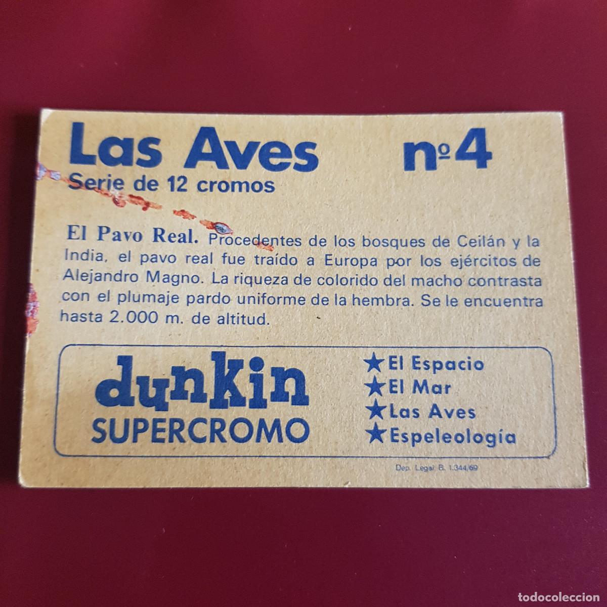 Coleccionismo cromos antiguos: DUNKIN SUPERCROMO - LAS AVES - 4 - NUNCA PEGADO - Foto 2