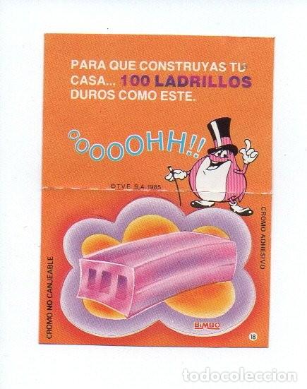 Coleccionismo Cromos antiguos: ANTIGUO CROMO ADHESIVO 1985 BIMBO, UN DOS TRES, LA BROMA ES... 100 LADRILLOS.