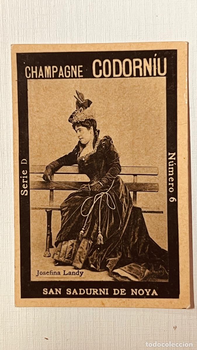 Coleccionismo Cromos antiguos: Cromo publicidad sastrer&iacute;a Madrid s Gonz&aacute;lez Josefina landy champagne codorniu serie D n 6