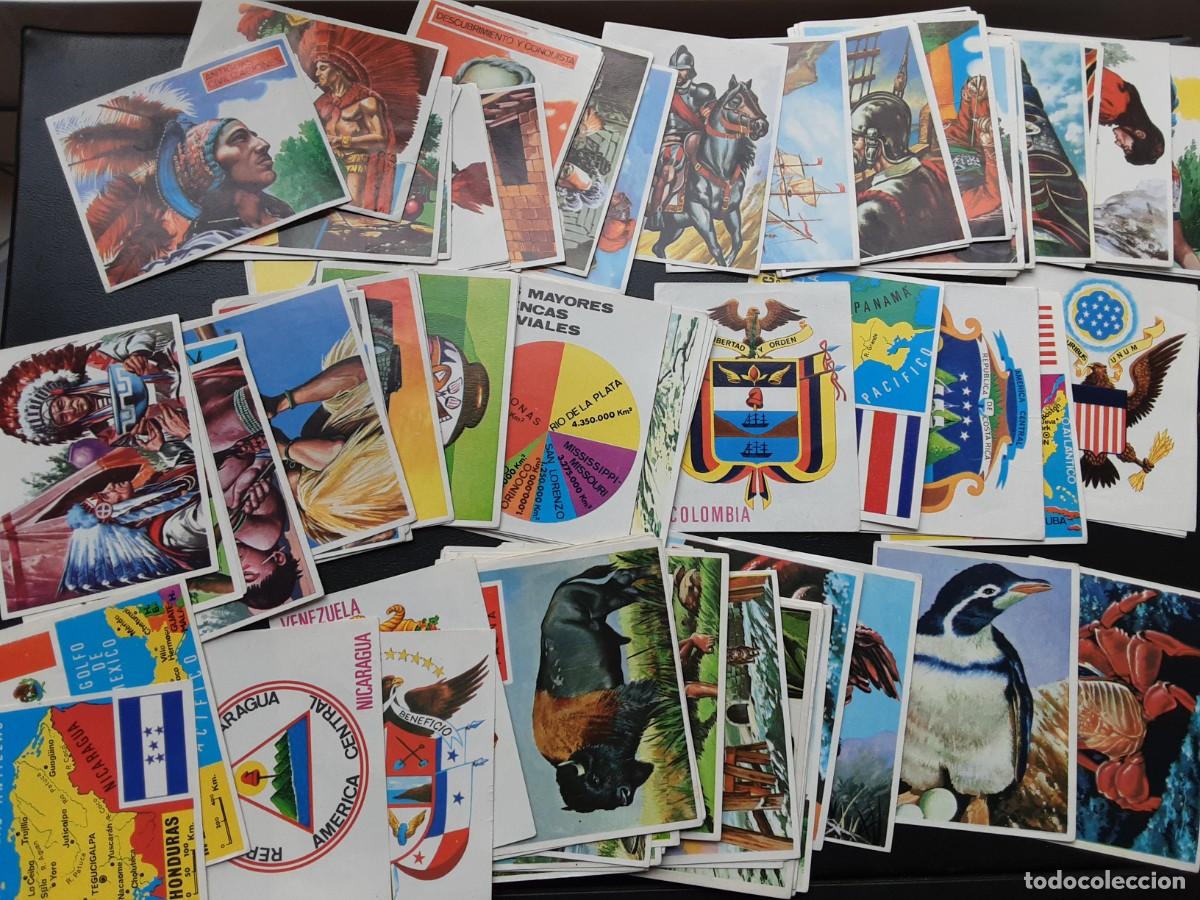 Coleccionismo Cromos antiguos: Lote de m&aacute;s de 110 cromos Am&eacute;rica y sus habitantes nunca pegados