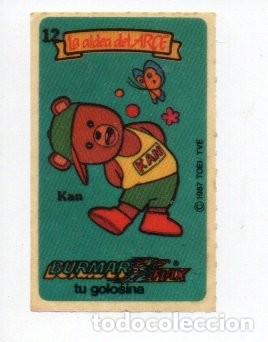 Coleccionismo Cromos antiguos: ANTIGUO CROMO ADHESIVO 1987, GOLOSINA BURMAR FLAX, LA ALDEA DEL ARCE N&ordm; 12