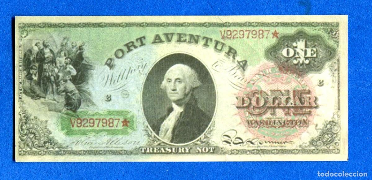 Colecionismo Cromos antigos: CROMO BILLETE DOLAR PORT AVENTURA SALOU TARRAGONA