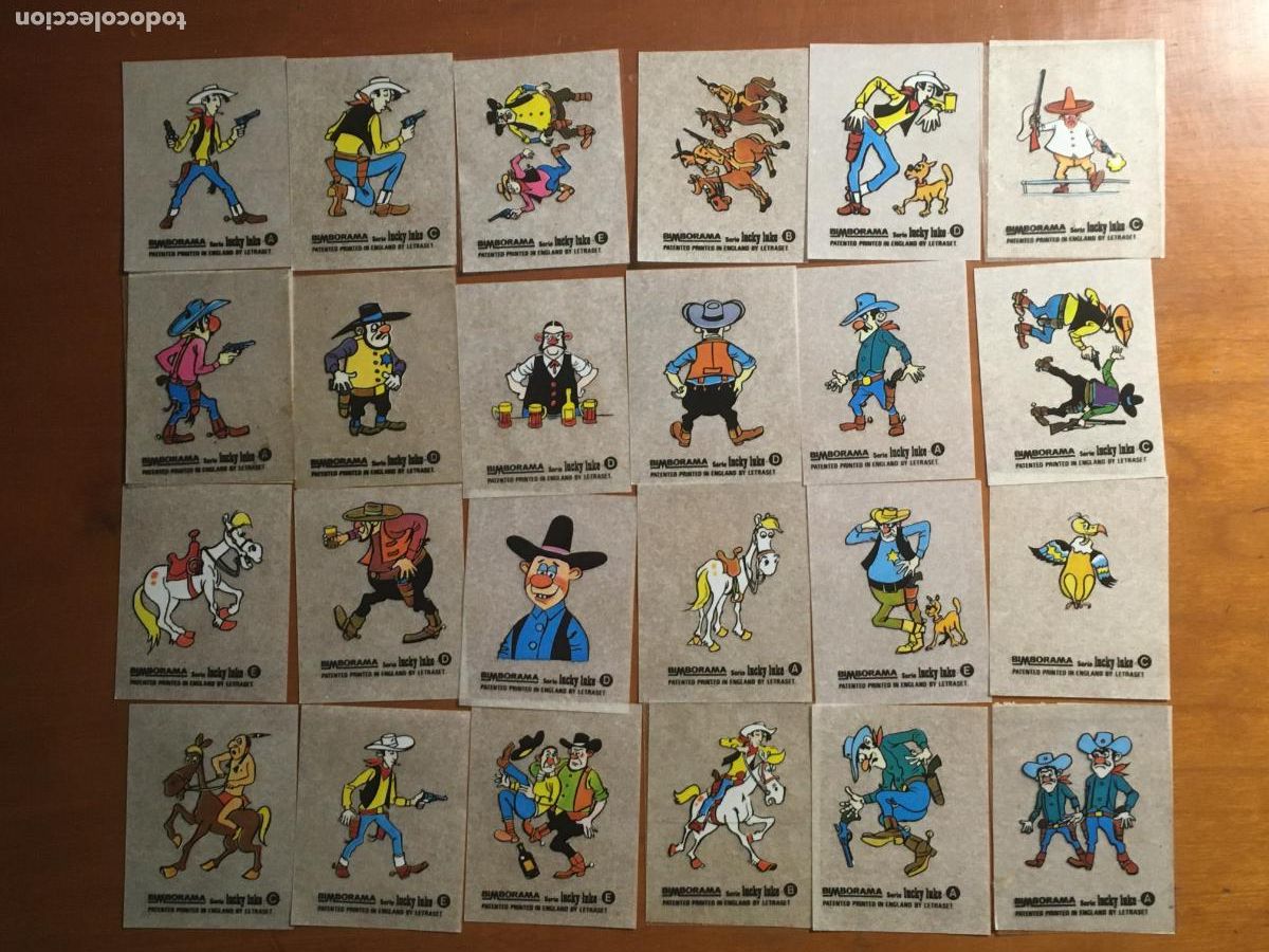Colecionismo Cromos antigos: lucky luke bimbo bimborama 24 cromos nunca pegados