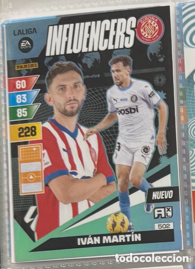 Coleccionismo Cromos antiguos: 502 IV&Aacute;N MART&Iacute;N GIRONA INFLUENCERS Adrenalyn XL La Liga 2023 2024 Panini