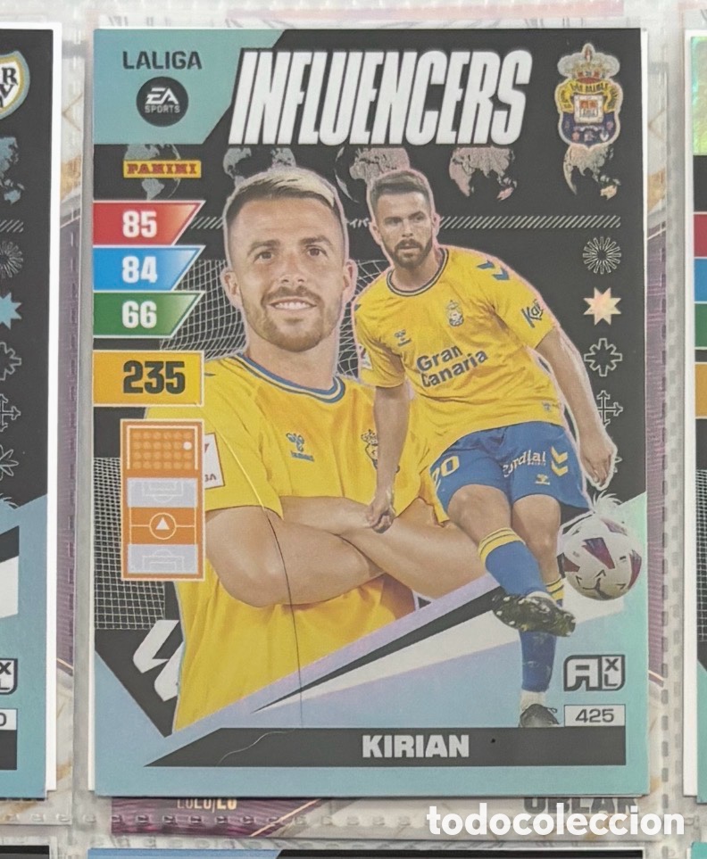 Coleccionismo Cromos antiguos: 425 KIRIAN RODR&Iacute;GUEZ LAS PALMAS INFLUENCERS Adrenalyn XL La Liga 2023 2024 Panini