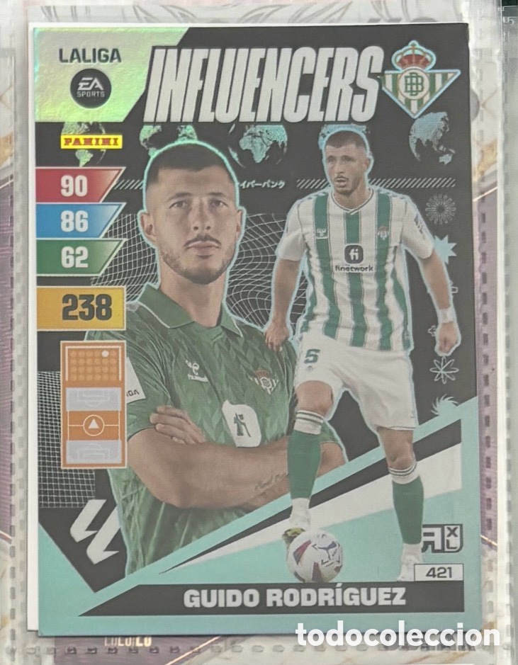 Coleccionismo Cromos antiguos: 421 GUIDO RODR&Iacute;GUEZ INFLUENCERS Adrenalyn XL La Liga 2023 2024 Panini