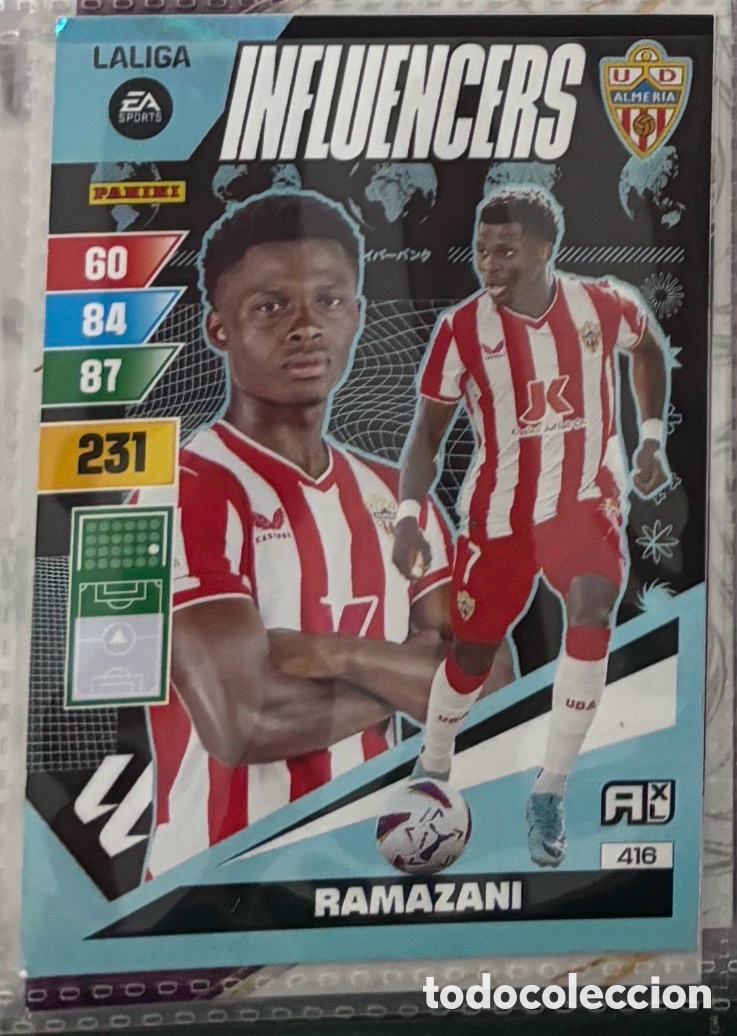 Coleccionismo Cromos antiguos: 416 RAMAZANI ALMER&Iacute;A INFLUENCERS Adrenalyn XL La Liga 2023 2024 Panini