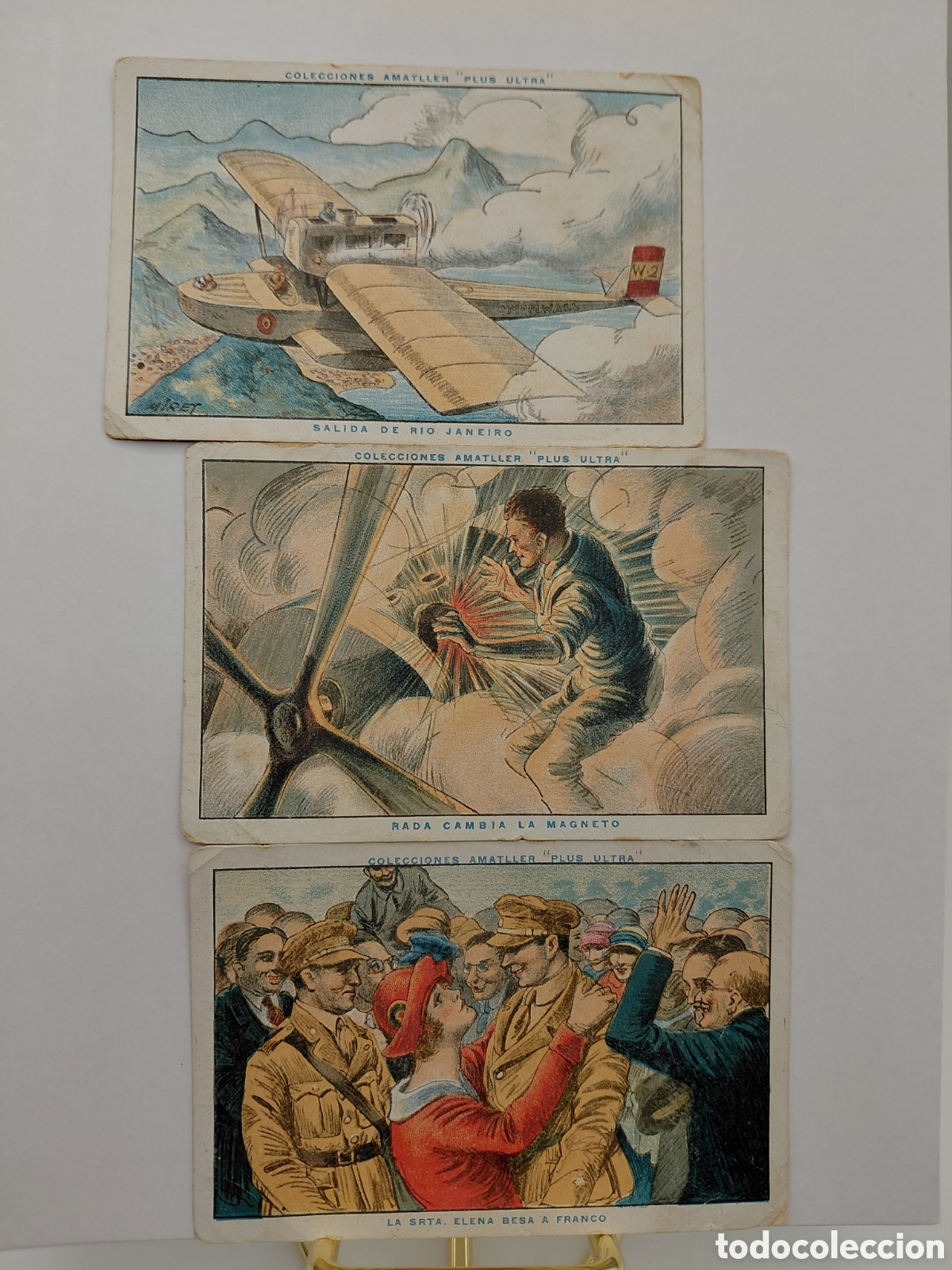 Collectable Antique Stickers: COLECCIONES AMATLLER PLUS ULTRA / 3 CROMOS N&ordm; 11 , 16 , 17