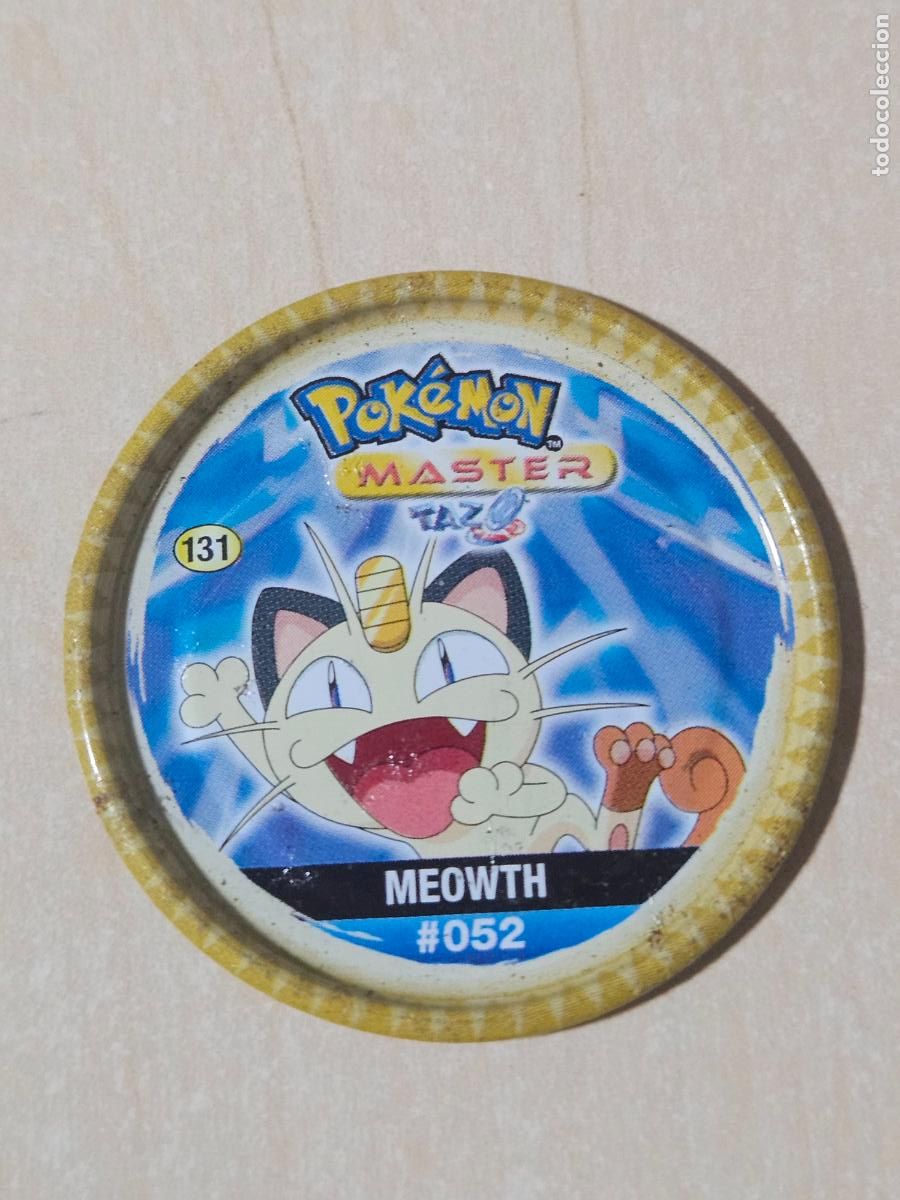 Coleccionismo Cromos antiguos: N&ordm; 131 TAZO METAL POKEMON MASTER TAZO # 052 MEOWTH - CHIPICAO