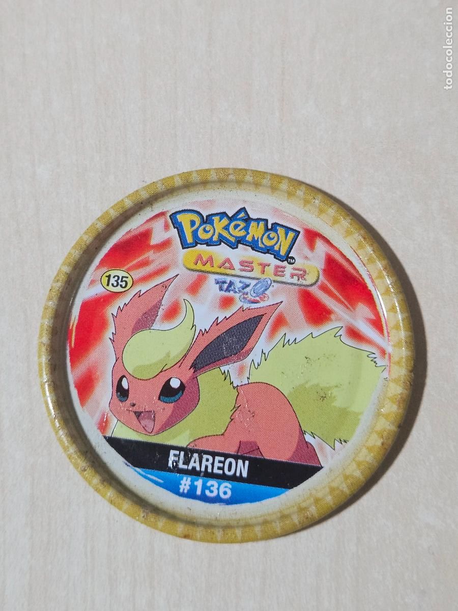 Coleccionismo Cromos antiguos: N&ordm; 135 TAZO METAL POKEMON MASTER TAZO # 136 FLAREON - CHIPICAO