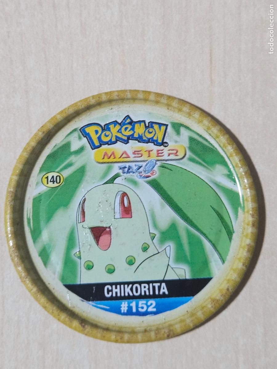 Coleccionismo Cromos antiguos: N&ordm; 140 TAZO METAL POKEMON MASTER TAZO # 152 CHIKORITA - CHIPICAO