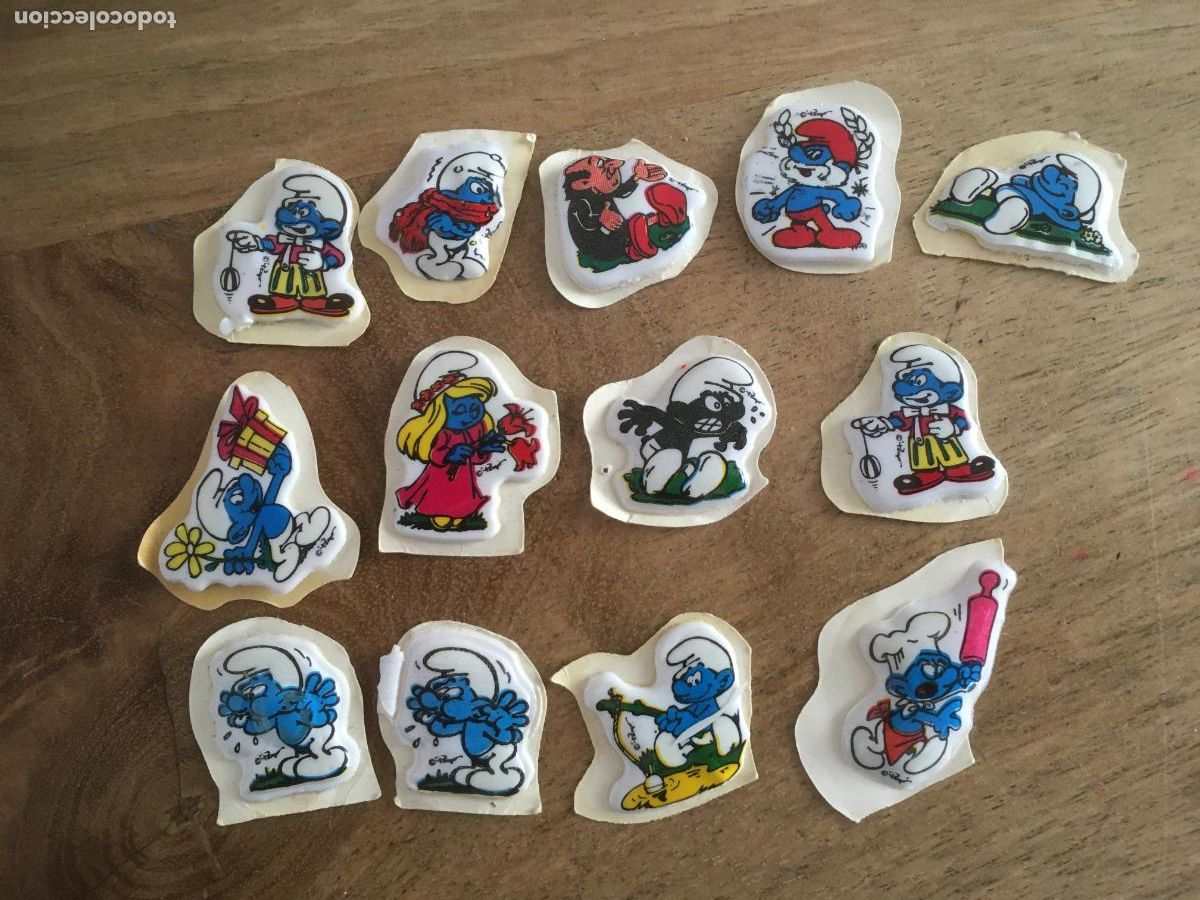Collectable Antique Stickers: los pitufos matutano lote 13 cromos nunca pegados