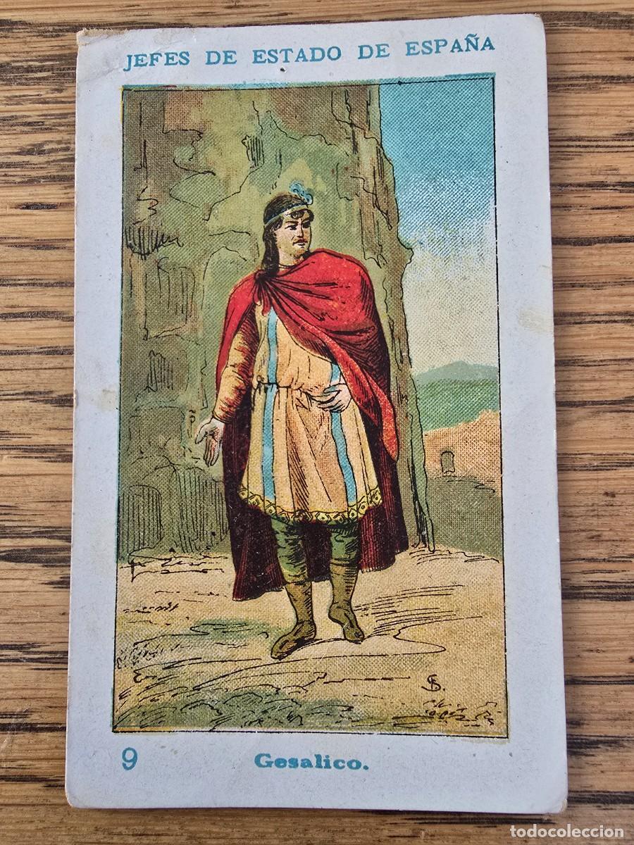 Sammeln alte Sammelbilder: Jefes de Estado de Espa&ntilde;a n&ordm; 9 GESALICO Reverso con Publicidad Chocolates AMATLLER
