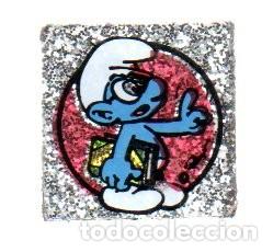 Coleccionismo Cromos antiguos: CROMO PEGATINA BRILLANTE PANRICO. PITUFOS.