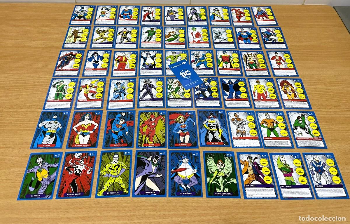 Coleccionismo Cromos antiguos: COLECCI&Oacute;N COMPLETA DE 54 CROMOS + 1 PUNTO CARD DE DC C&Oacute;MICS CON CARREFOUR (2023)